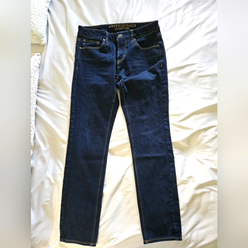 American Eagle Men's Dark Blue Jeans Size 28X30